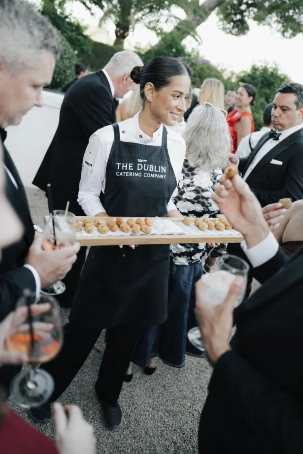 The Dublin Catering Company team member serving at a corporate event in the IFSC Dublin