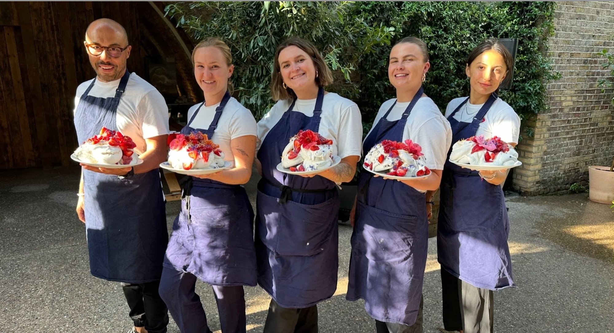 The Dublin Catering Company team carrying desserts for a Dublin event